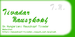 tivadar mauszkopf business card